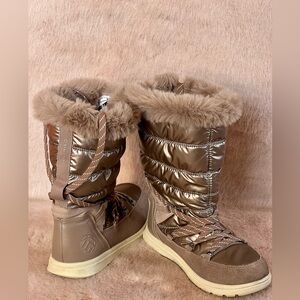 Women's Brown and gold Banff Winter Boots